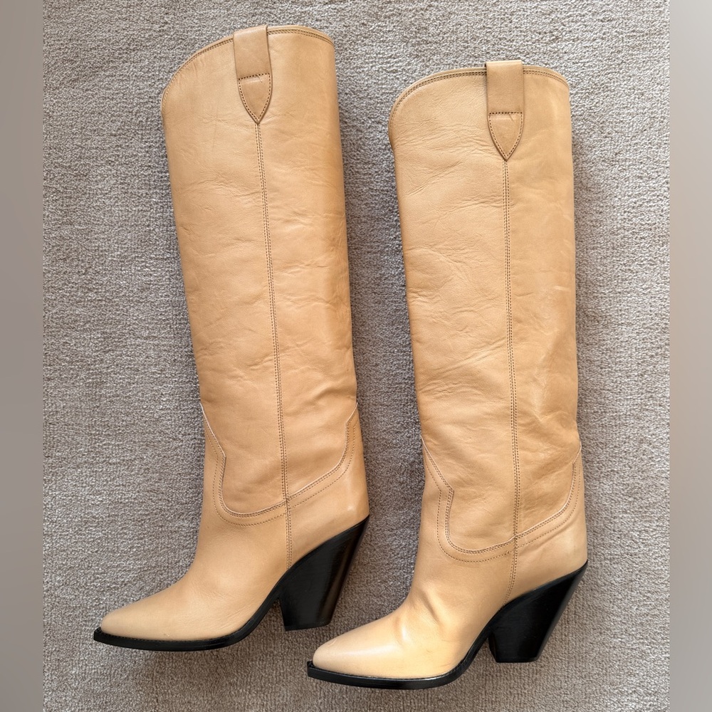 Isabel Marant Lomero Tall Cowboy Boot Natural - Size 41 New
